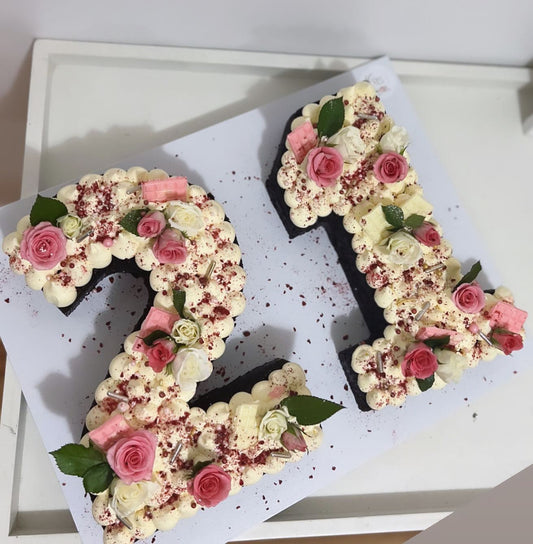 Number Cake - With Florals